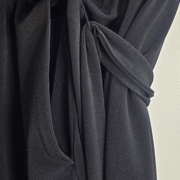 Lane Bryant Black Shorts Romper with Faux Wrap Detail and Belt - Picture 8 of 12